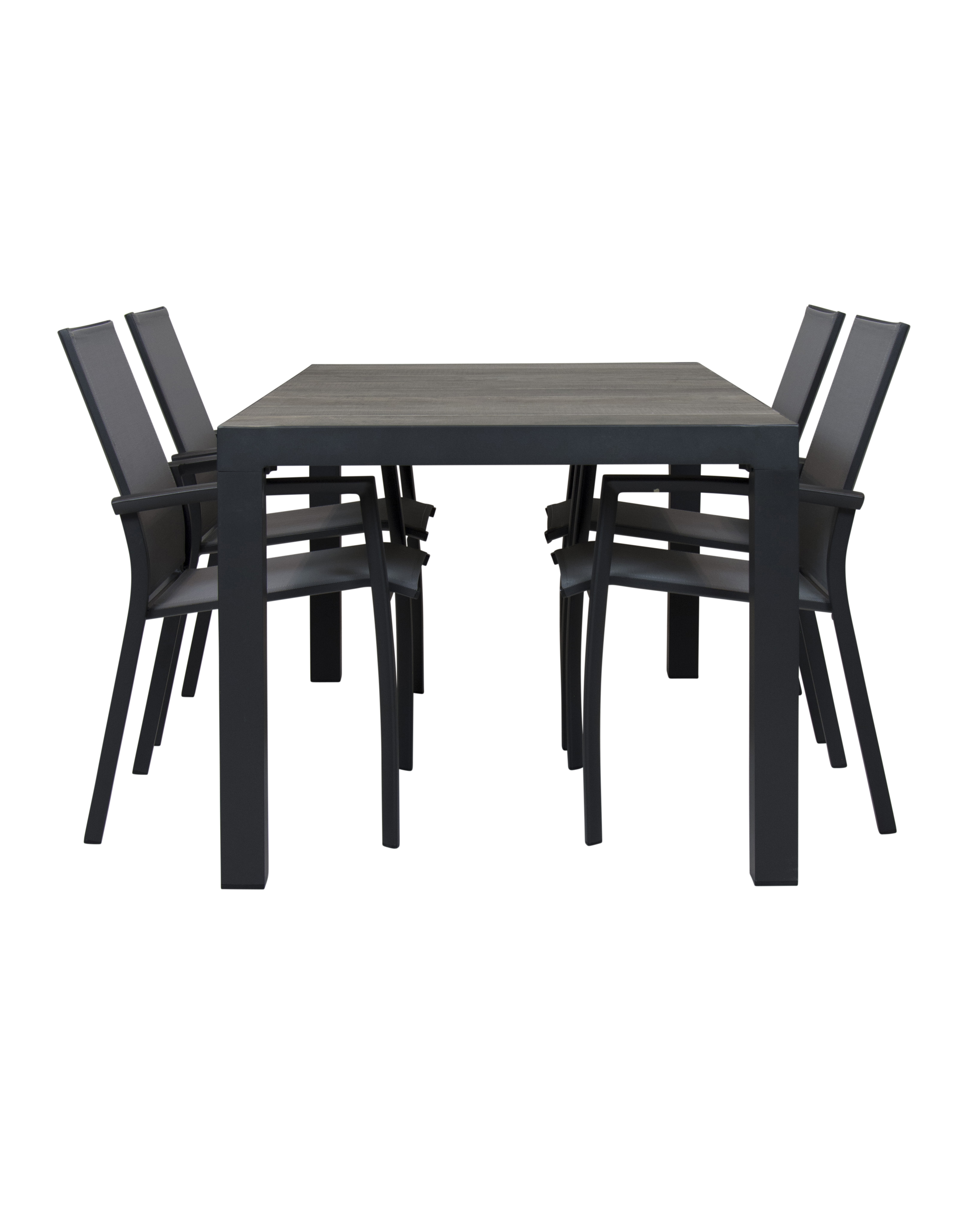Qopps Levas tuintafel 160 x 90 mat royal Grey frame met Tampa tuinstoel