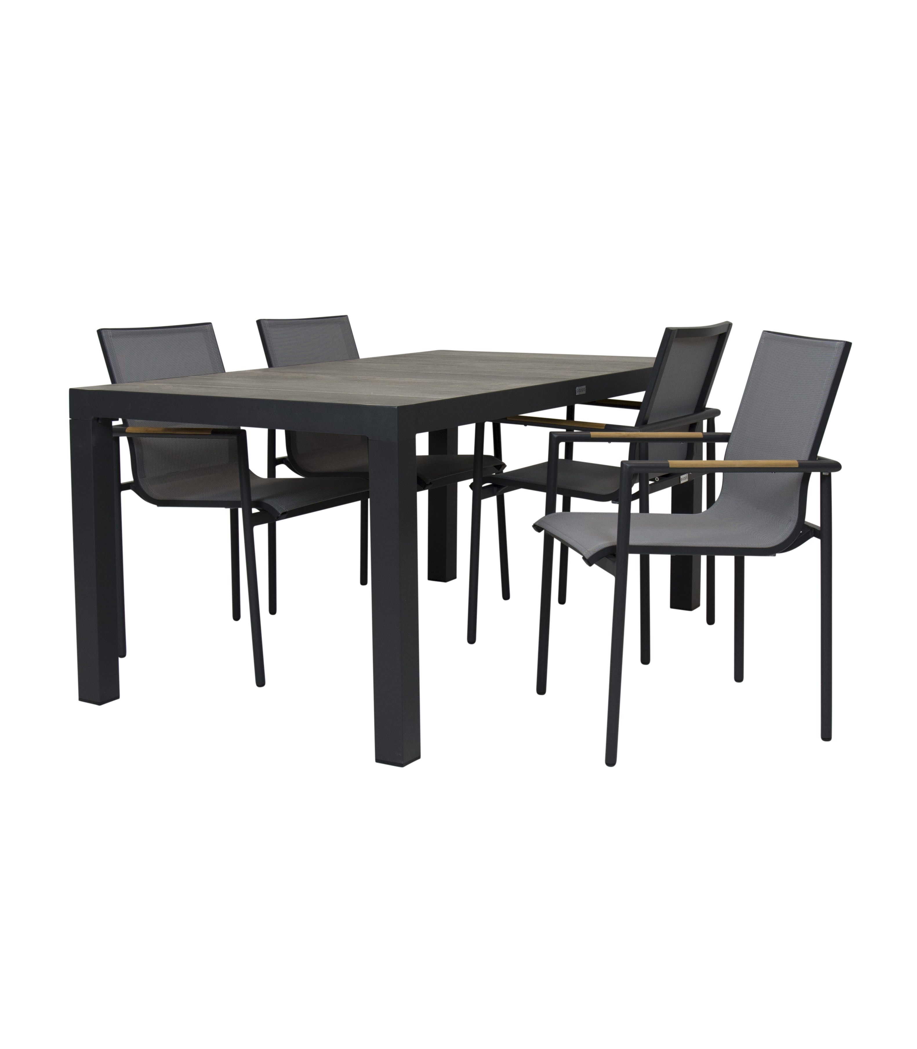 Qopps Levas tuintafel 160 x 90 mat royal Grey met Tulsi tuinstoel