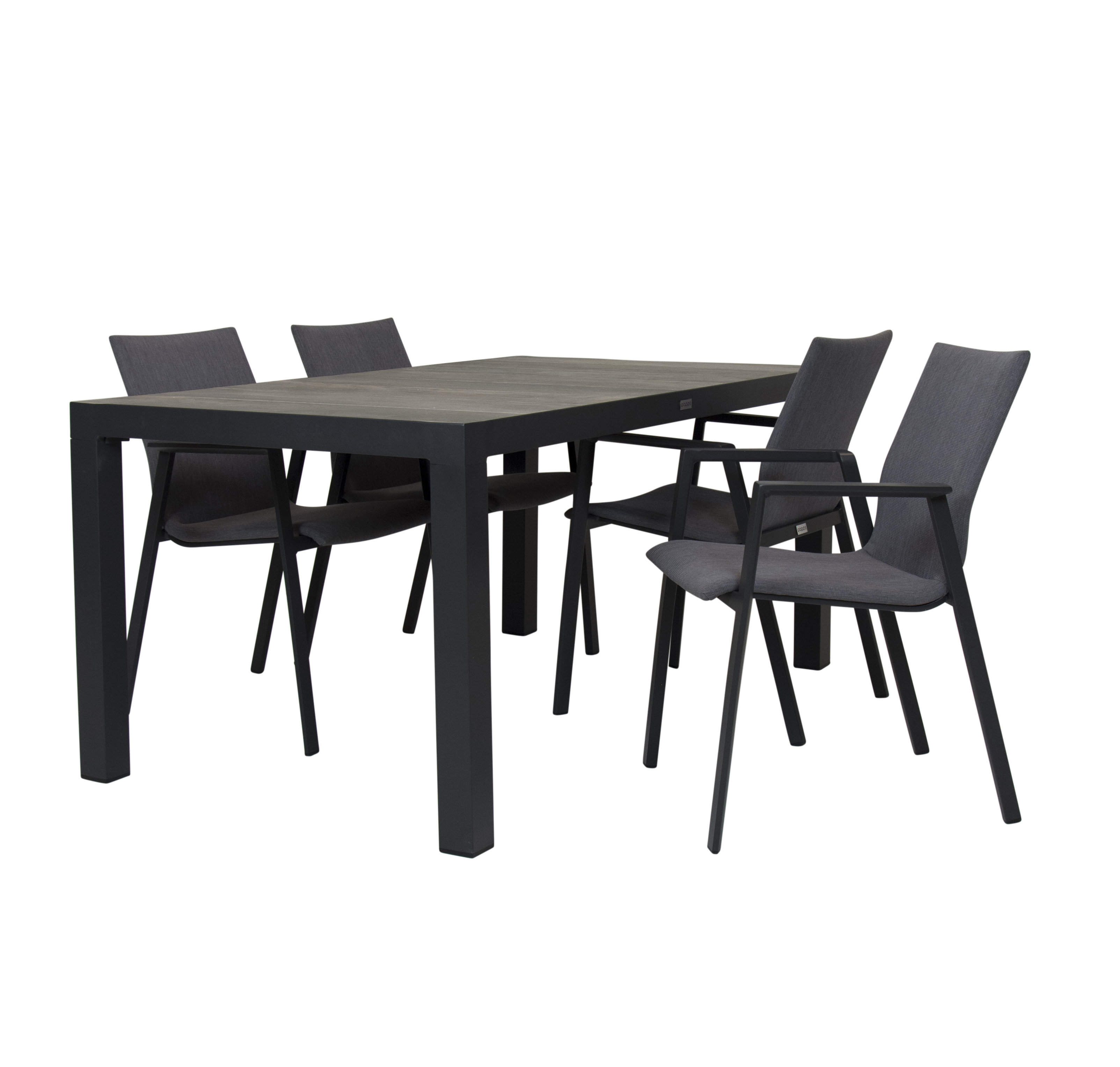 Qopps Levas tuintafel met 4 Fubar stapelbare tuinstoelen