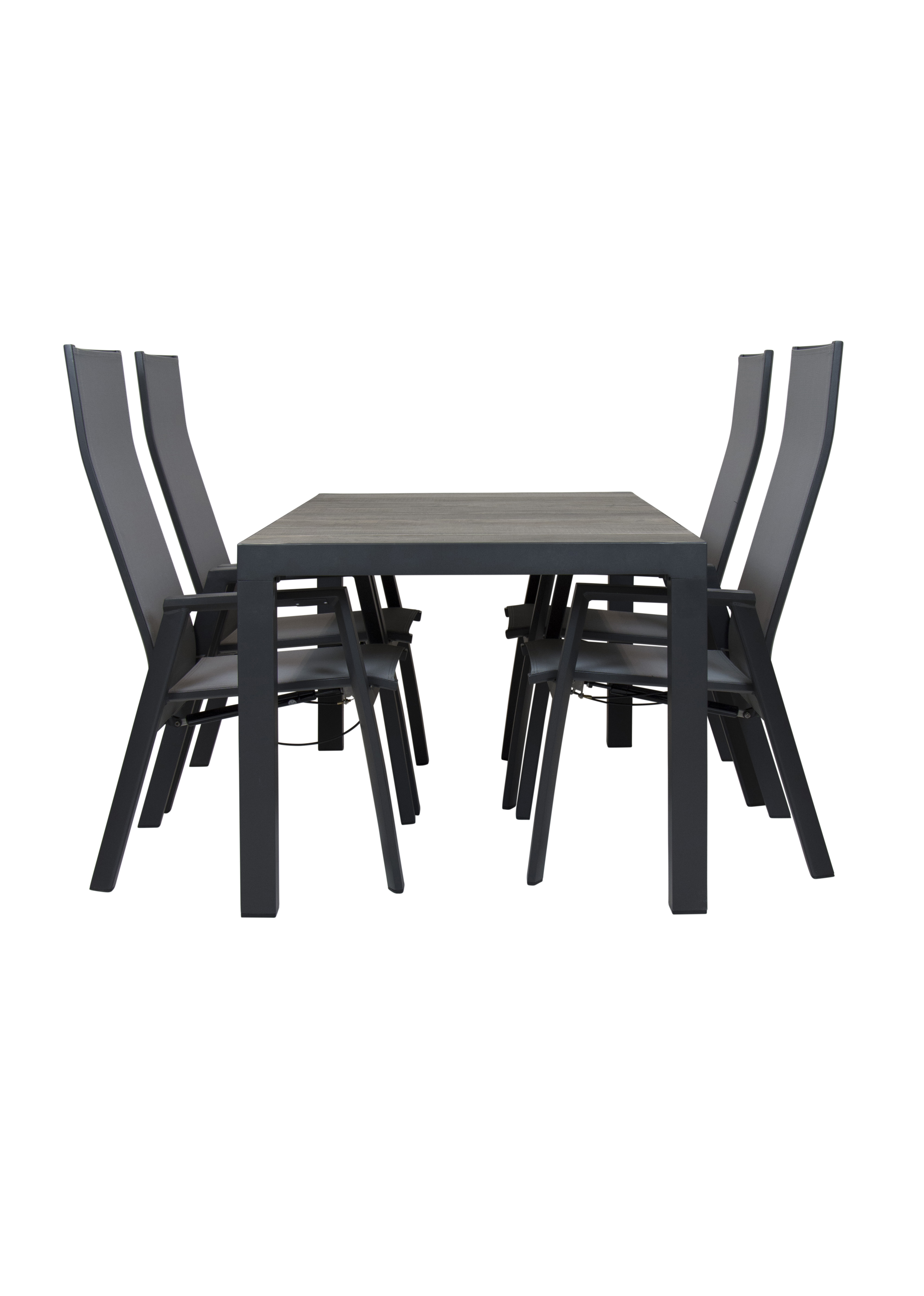 Qopps Levas tuintafel 160 x 90 mat royal Grey frame met Palsa verstelbare tuinstoel