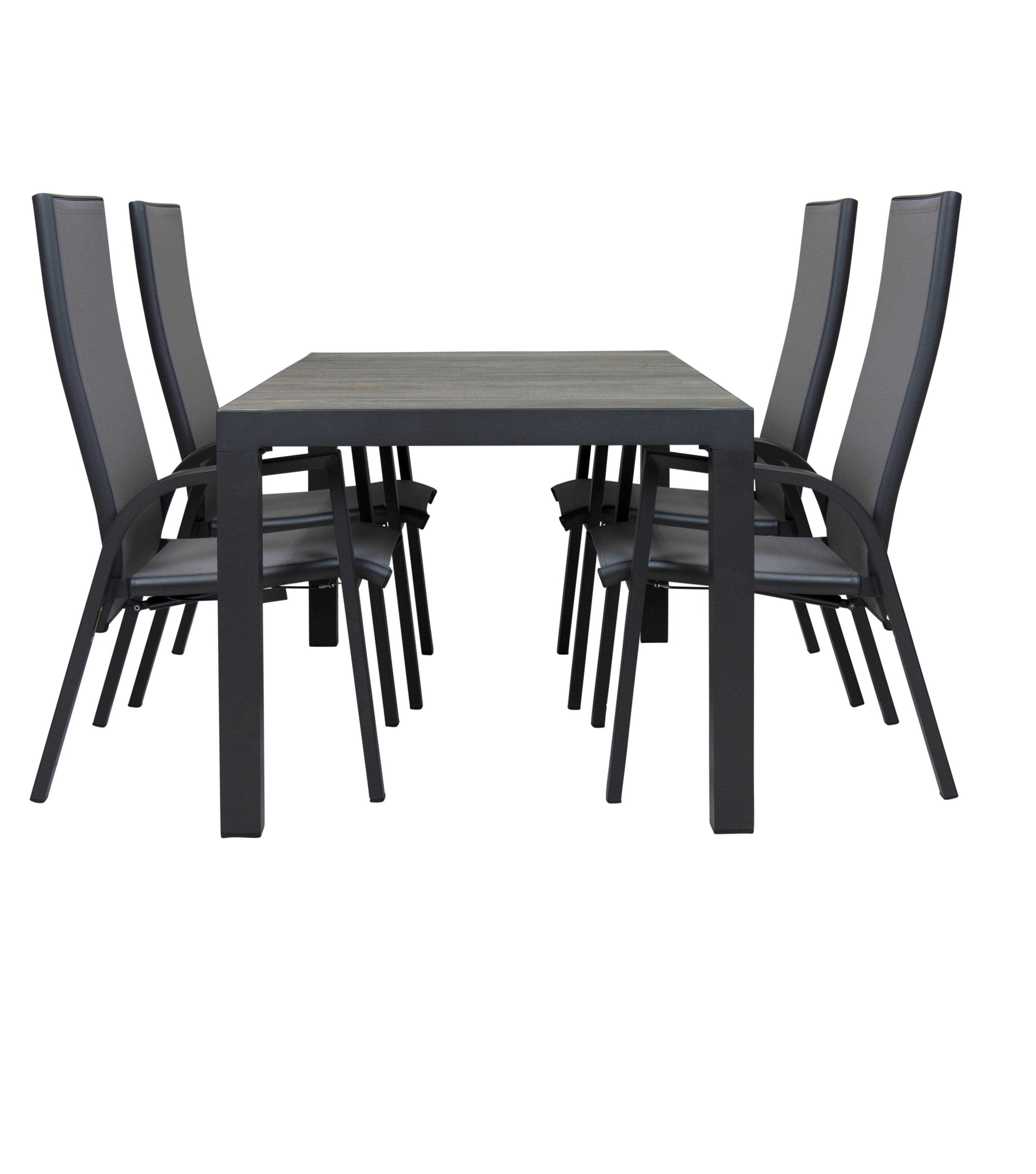 Qopps Levas tuintafel 160 x 90 mat royal grey frame met Victory verstelbare tuinstoel