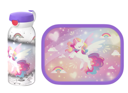 Mepal 2-delige lunchset campus unicorn glow lunchbox + drinkfles met flipdop
