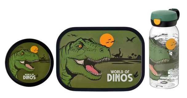 Mepal 3-delige lunchset campus dino lunchbox + fruitbox + drinkfles met flipdop
