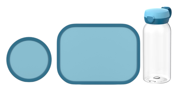 Mepal 3-delige lunchset campus cool blue lunchbox + fruitbox + drinkfles met flipdop