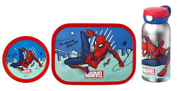 Mepal 3-delige lunchset campus Spiderman lunchbox + fruitbox + isoleerfles met flipdop