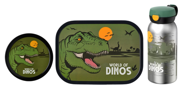 Mepal 3-delige lunchset campus dino lunchbox + fruitbox + isoleerfles met flipdop