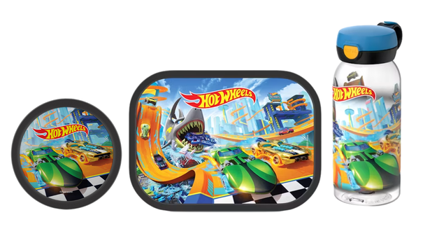Mepal 3-delige lunchset campus Hot Wheels lunchbox + fruitbox + drinkfles met flipdop
