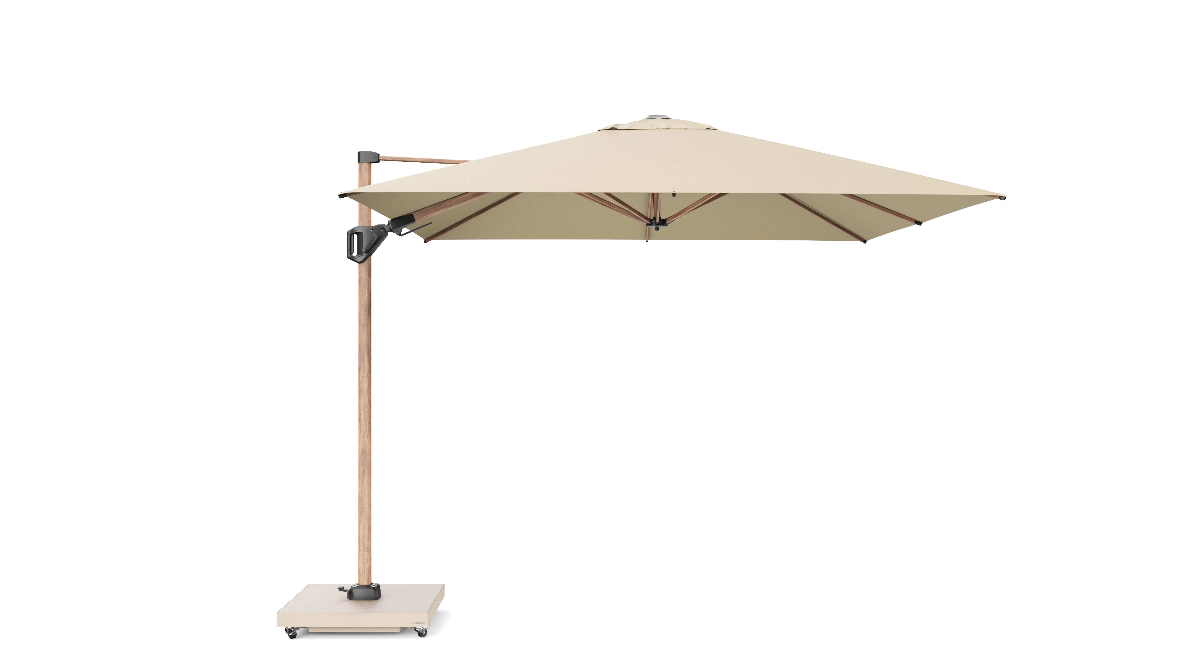 Platinum Challenger zweefparasol T2 premium 3x3 teak champagne
