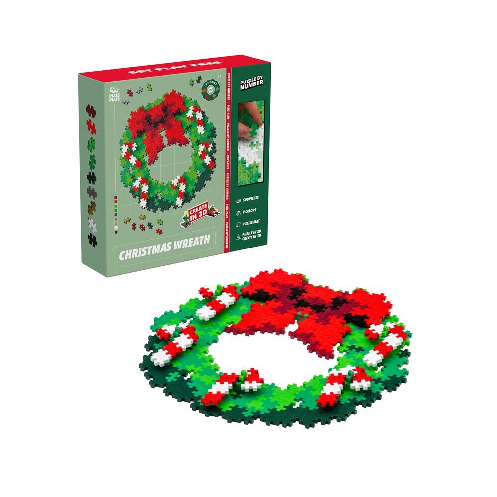 Plus-Plus Puzzle by number christmas wreath (3957)