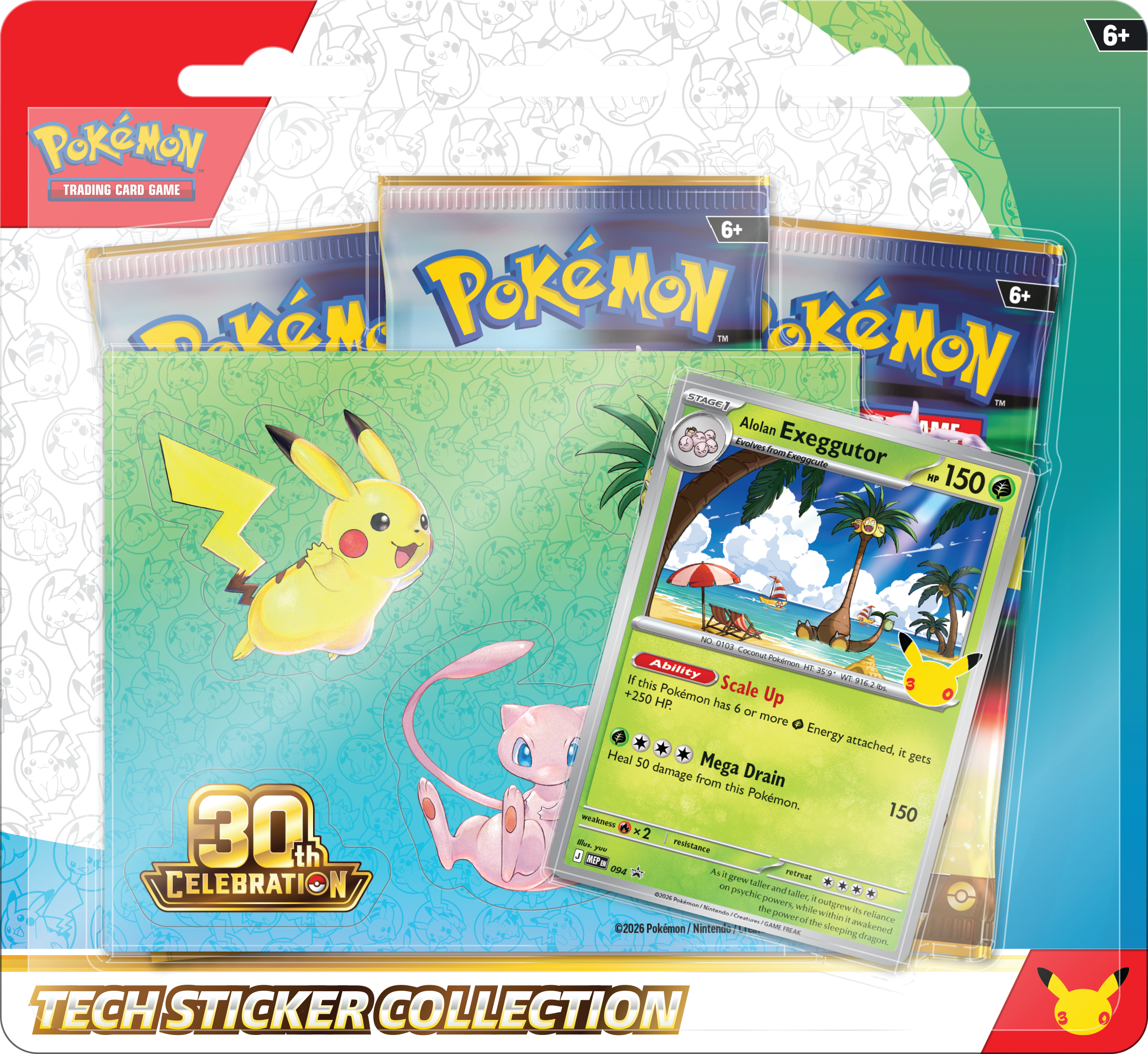 Pokémon TCG: 30th Celebration Tech Sticker Collection Alolan Exeggutor