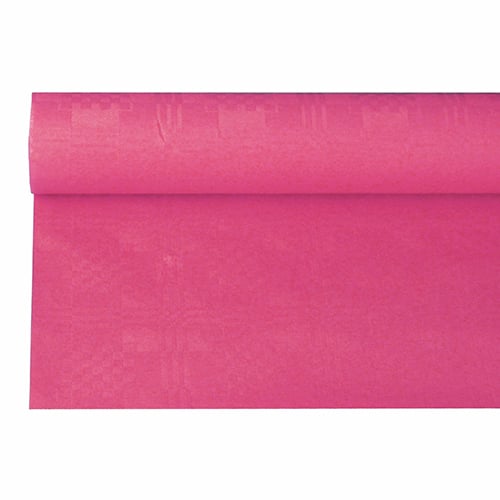 Tafelkleed damast papier 118cm x8 meter roze op=op