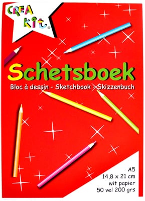 Creakit Schetsboek A5 50 vellen 200 gram crea-kit afbeelding