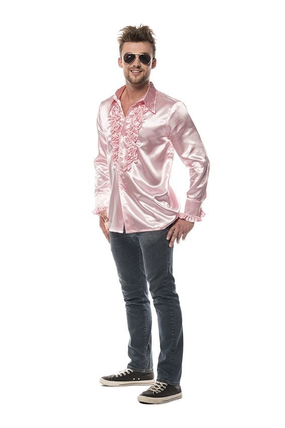Ruche blouse baby rose — maat Xs