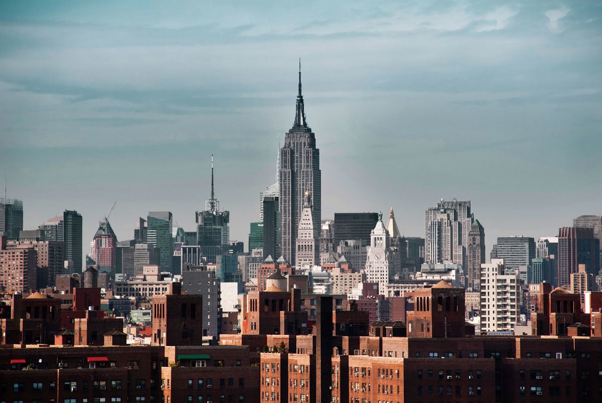 Glasschilderij skyline New York