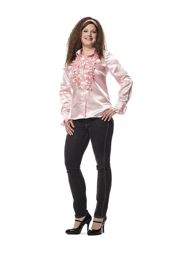 Dames Ruche Blouse Baby Rose — maat 34