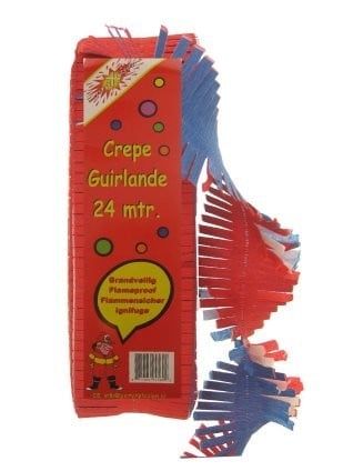 Crepe guirlande brandveilig rood wit blauw