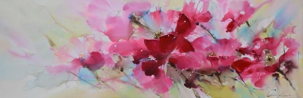 Olieverfschilderij 150 x 50 cm