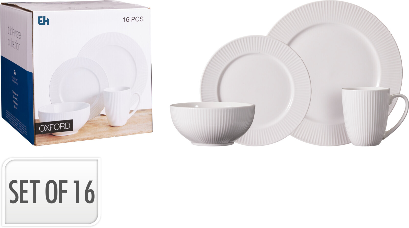 Serviesset 16 delig new bone porselein