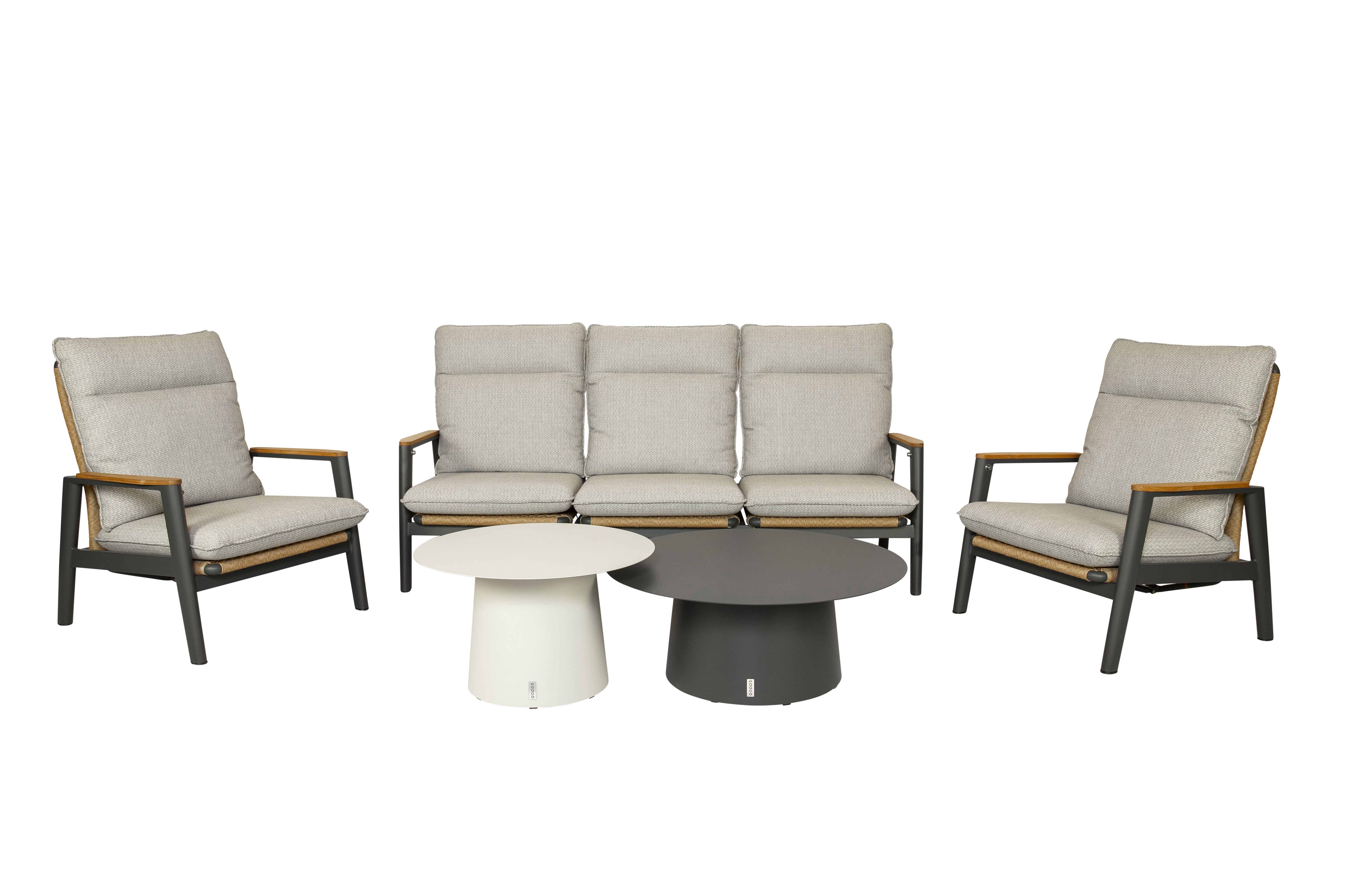 Qopps Yvori loungeset met Okios koffietafeltjes