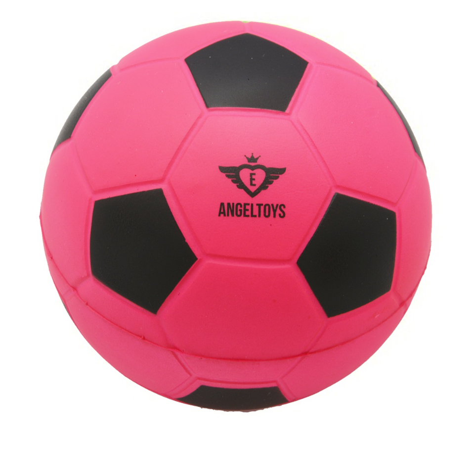 Voetbal, soft foam roze/zwart