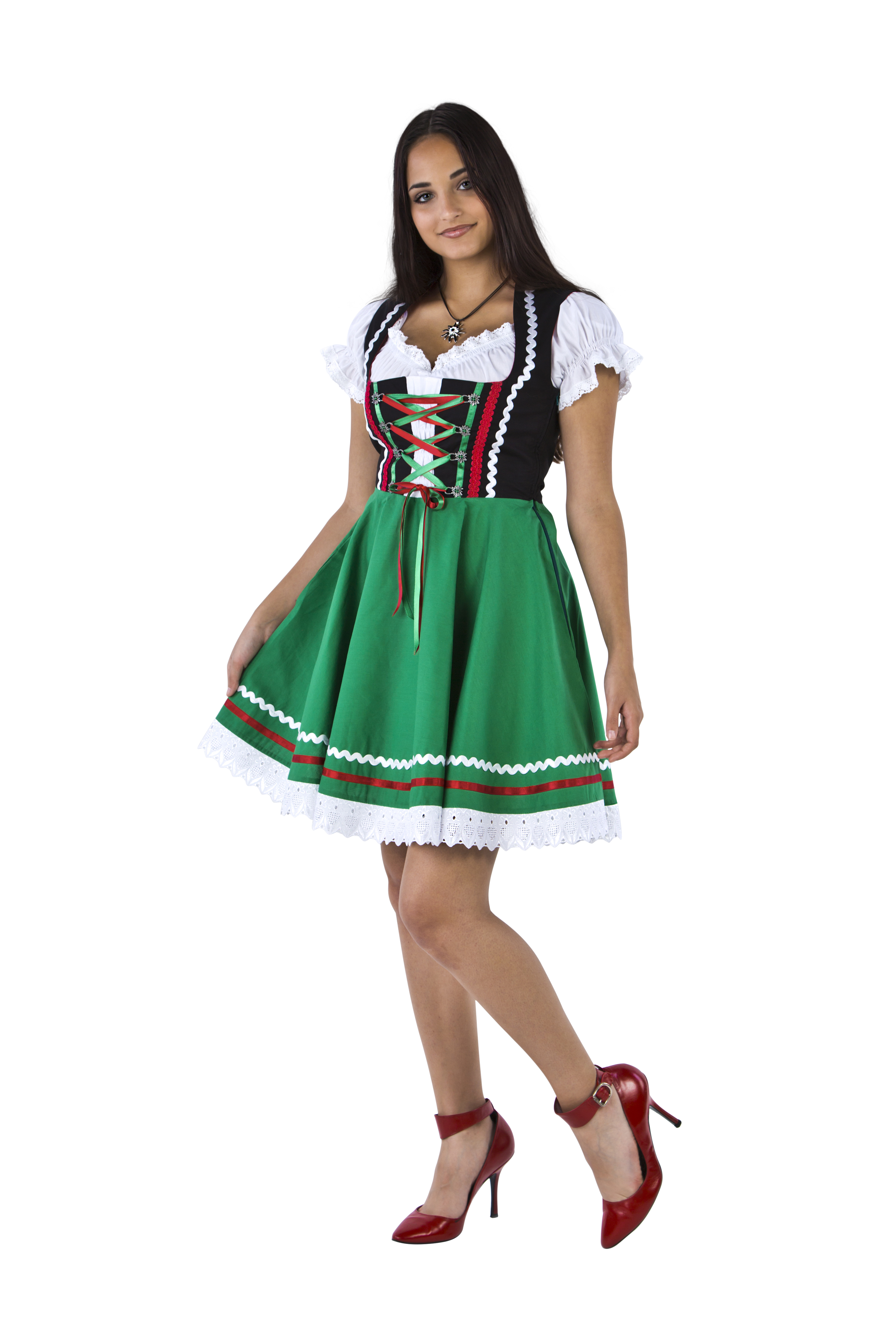 Mini dirndl zwart groen