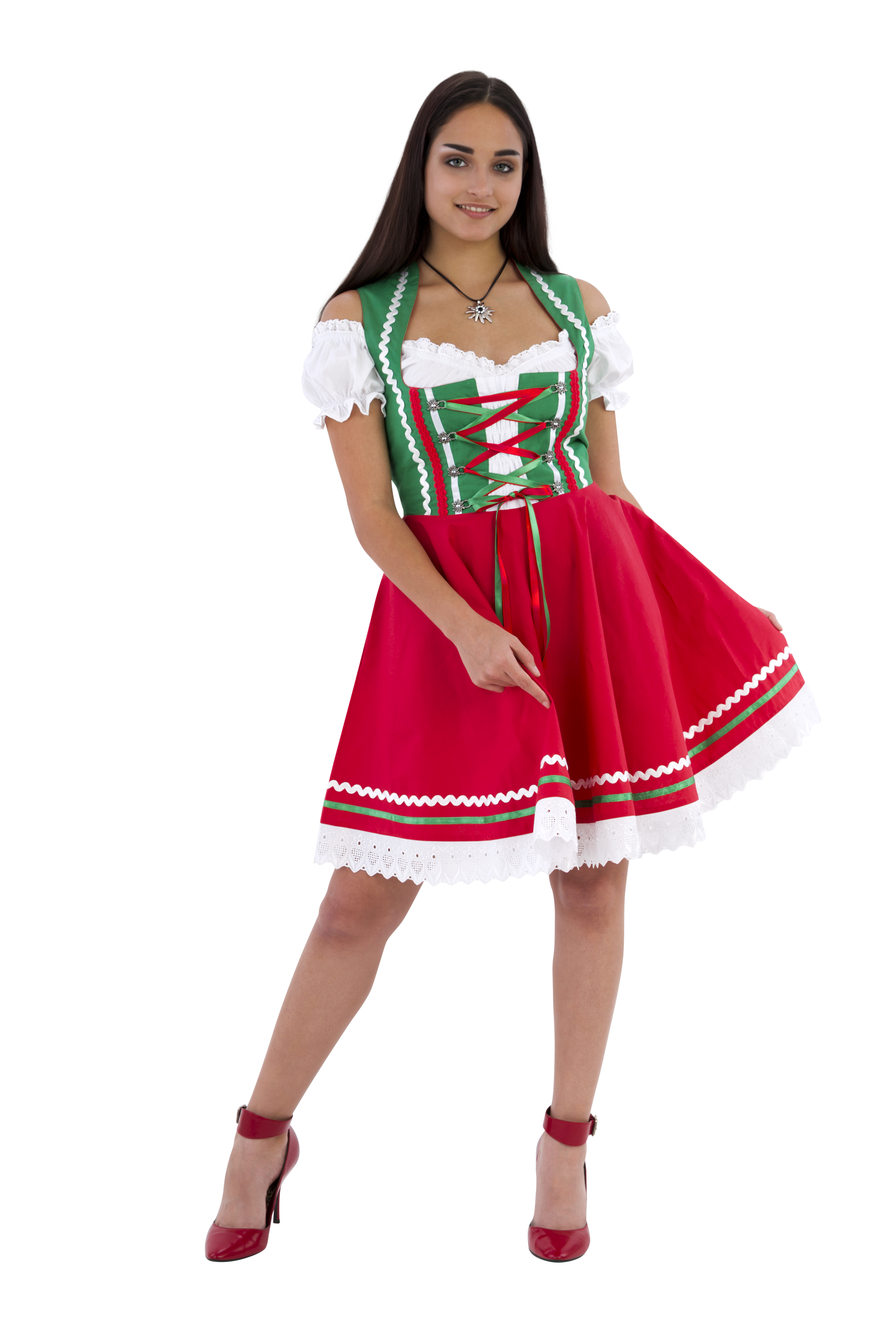 Mini dirndl groen rood