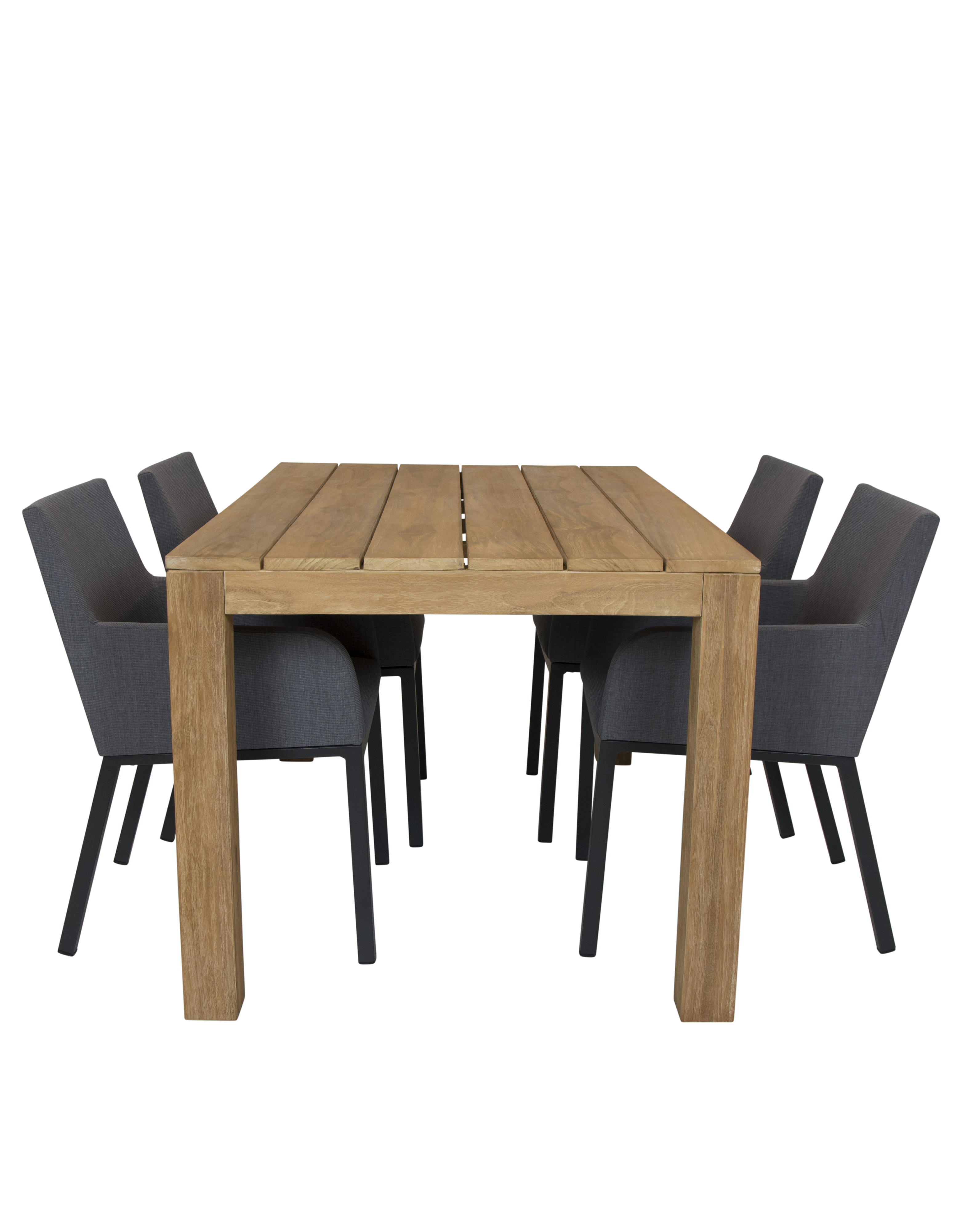 Alberto teak tuintafel 160 met Qopps Decan tuinstoel