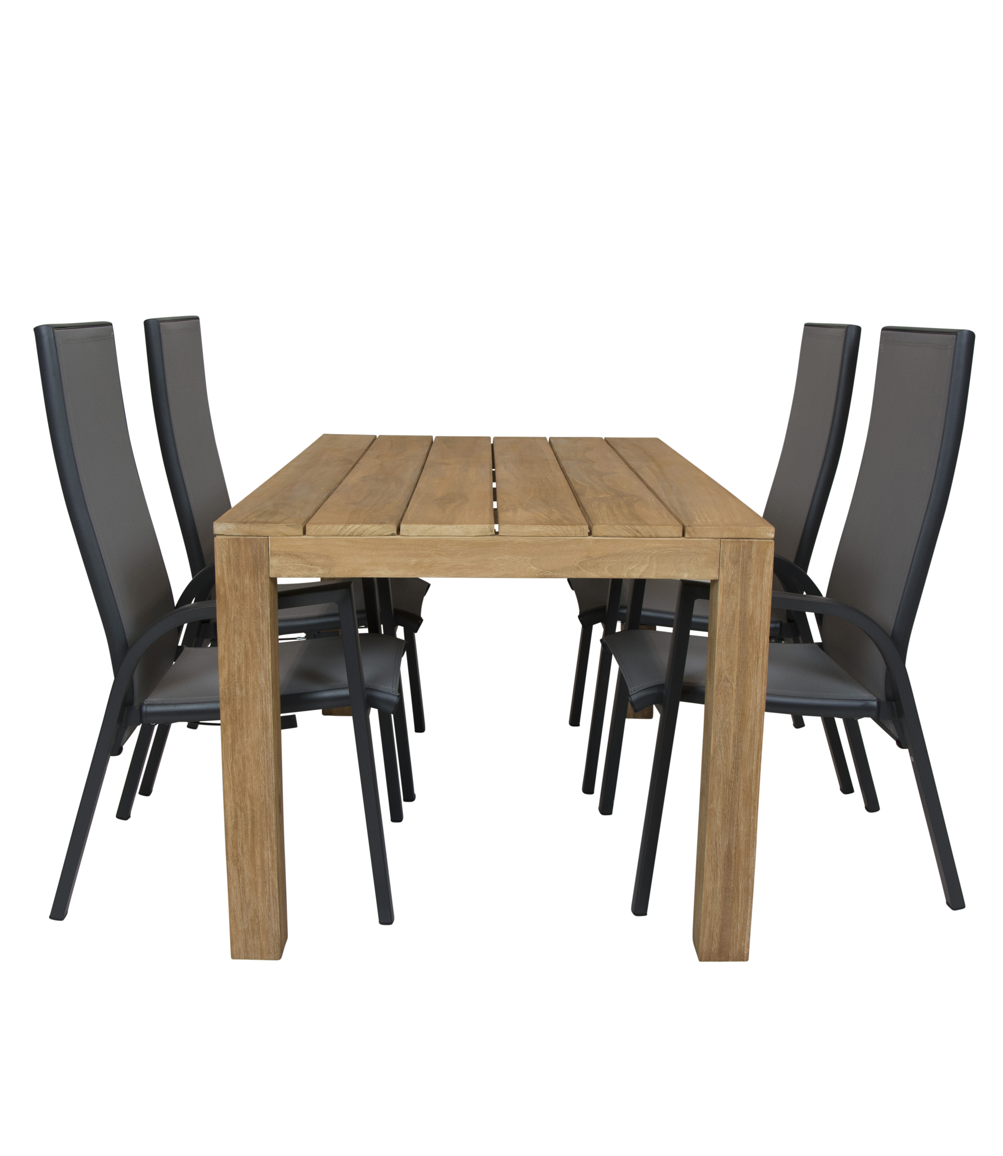 Alberto teak tafel 160 met Qopps Victory tuinstoel verstelbaar