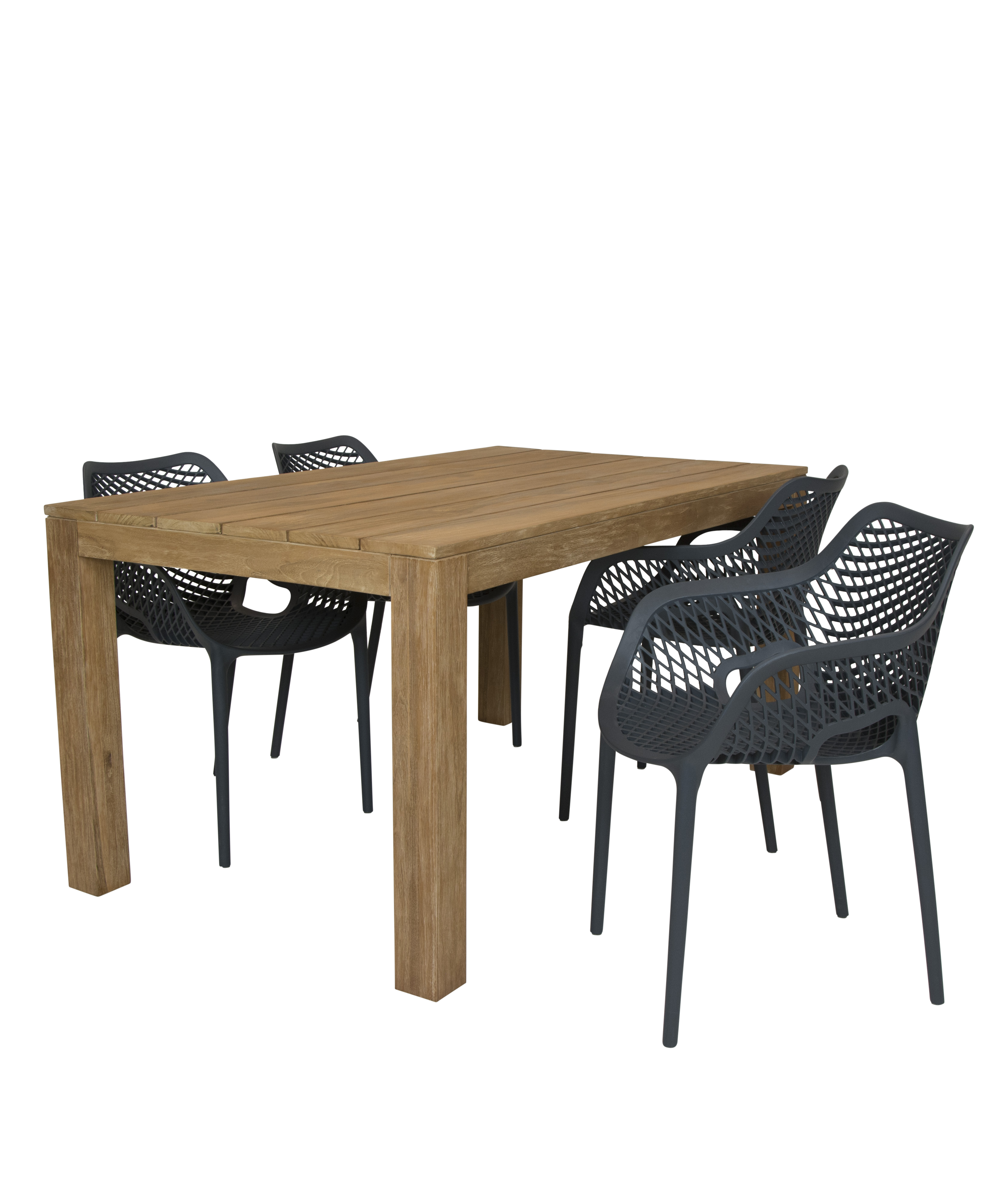 Alberto teak tafel 160 met tuinstoel Air XL