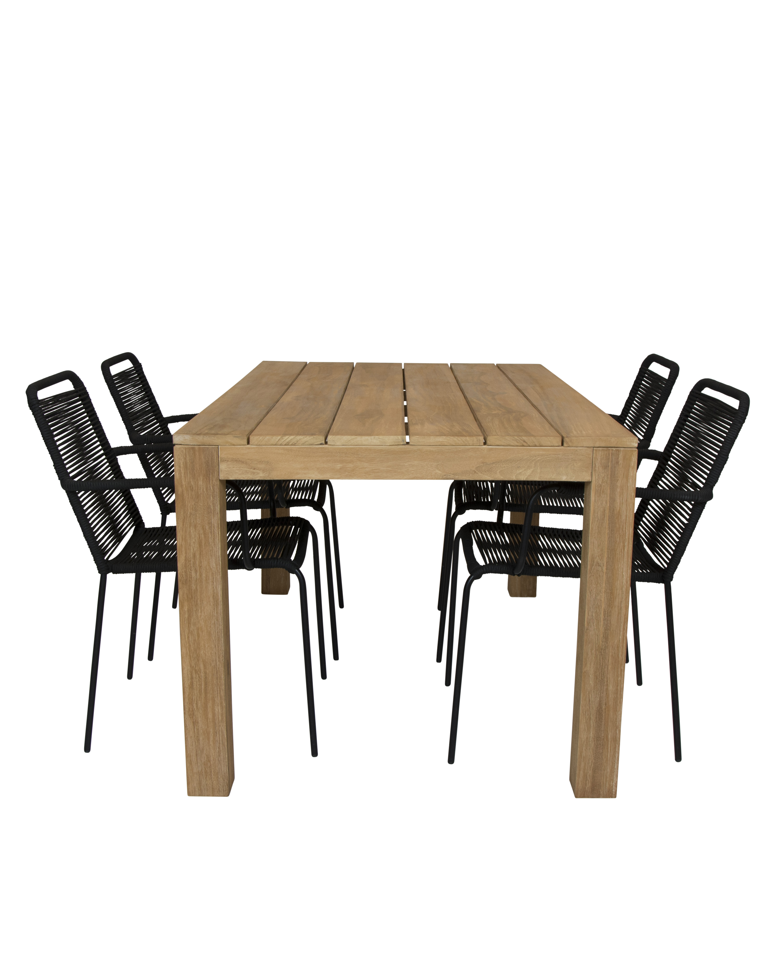 Alberto teak tafel 160 met Denver tuinstoel