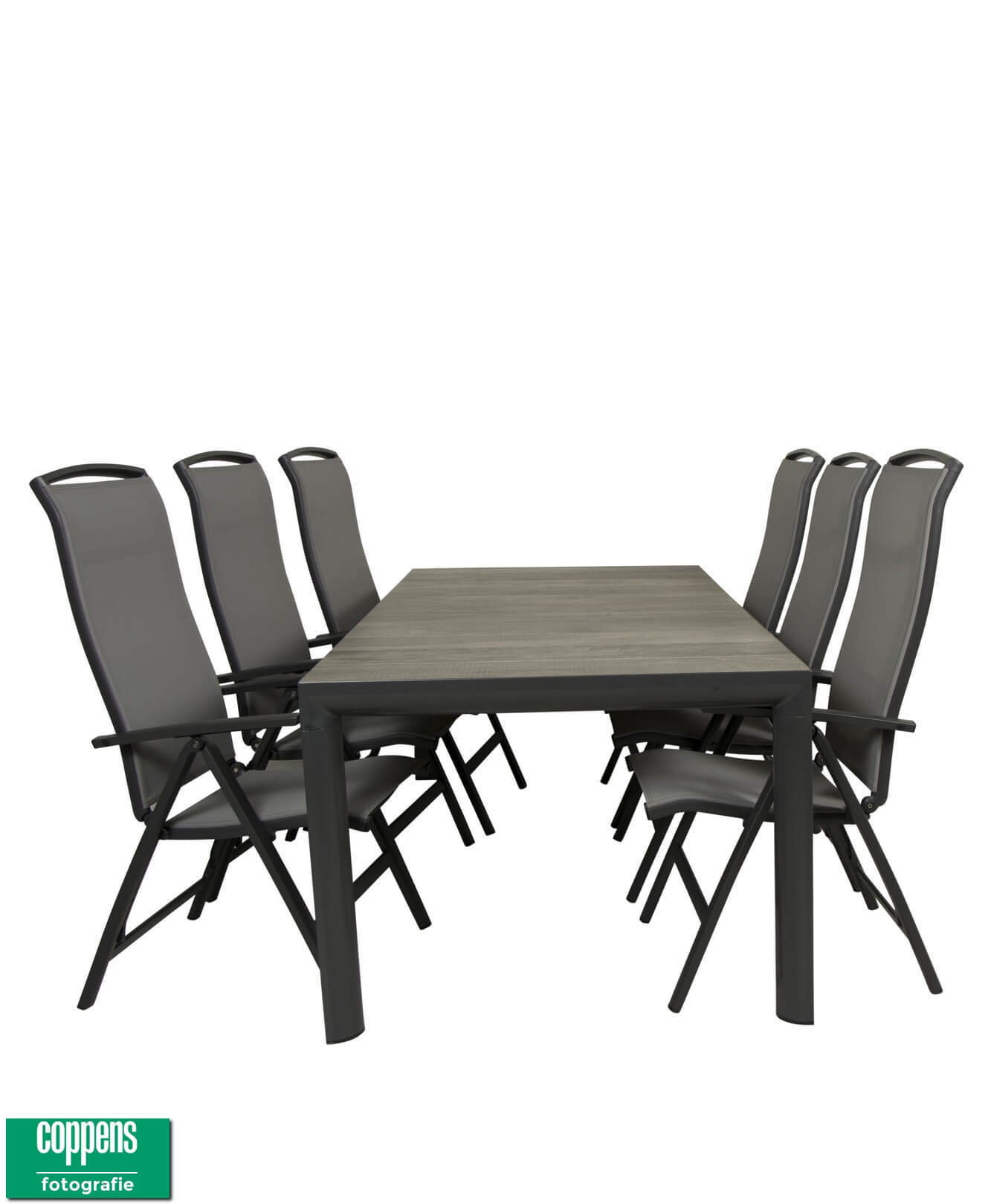 Qopps Kings tuintafel 220 met Houston verstelbare tuinstoel