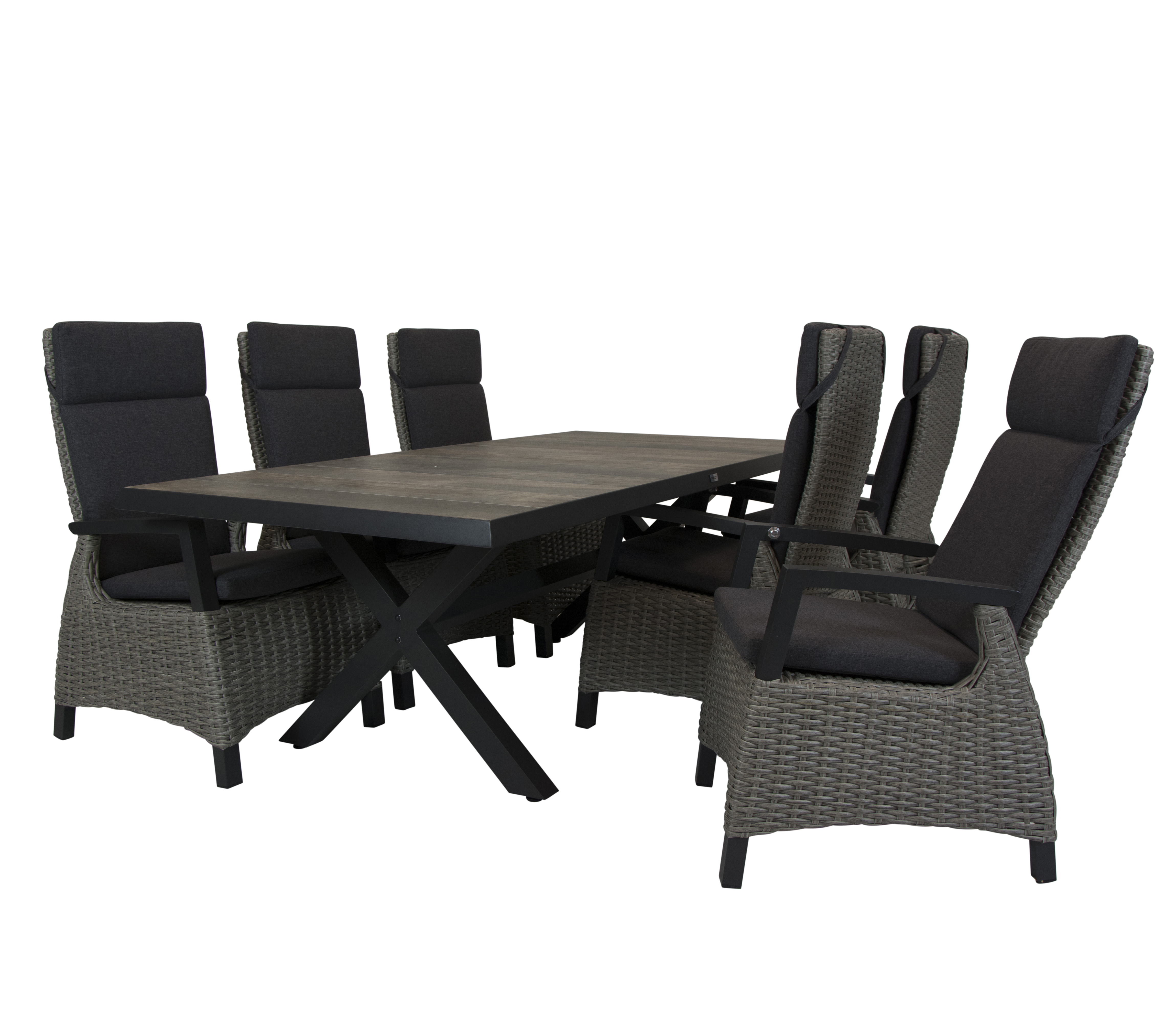 Qopps Admiral tuintafel 224 x 104 met Orlon verstelbare tuinstoel