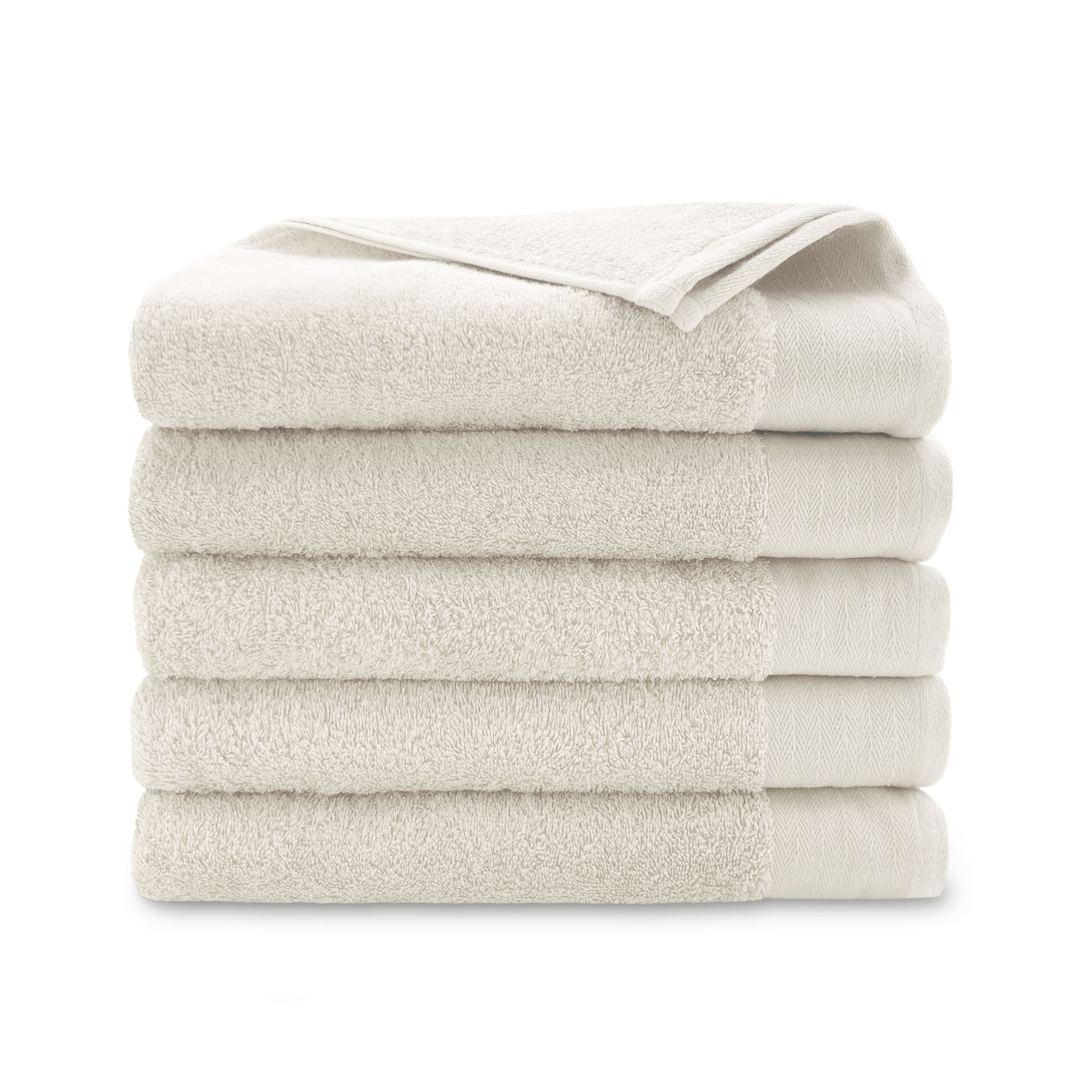 Set van 5 Walra baddoeken soft cotton kiezel grijs (beige) 60x110 cm