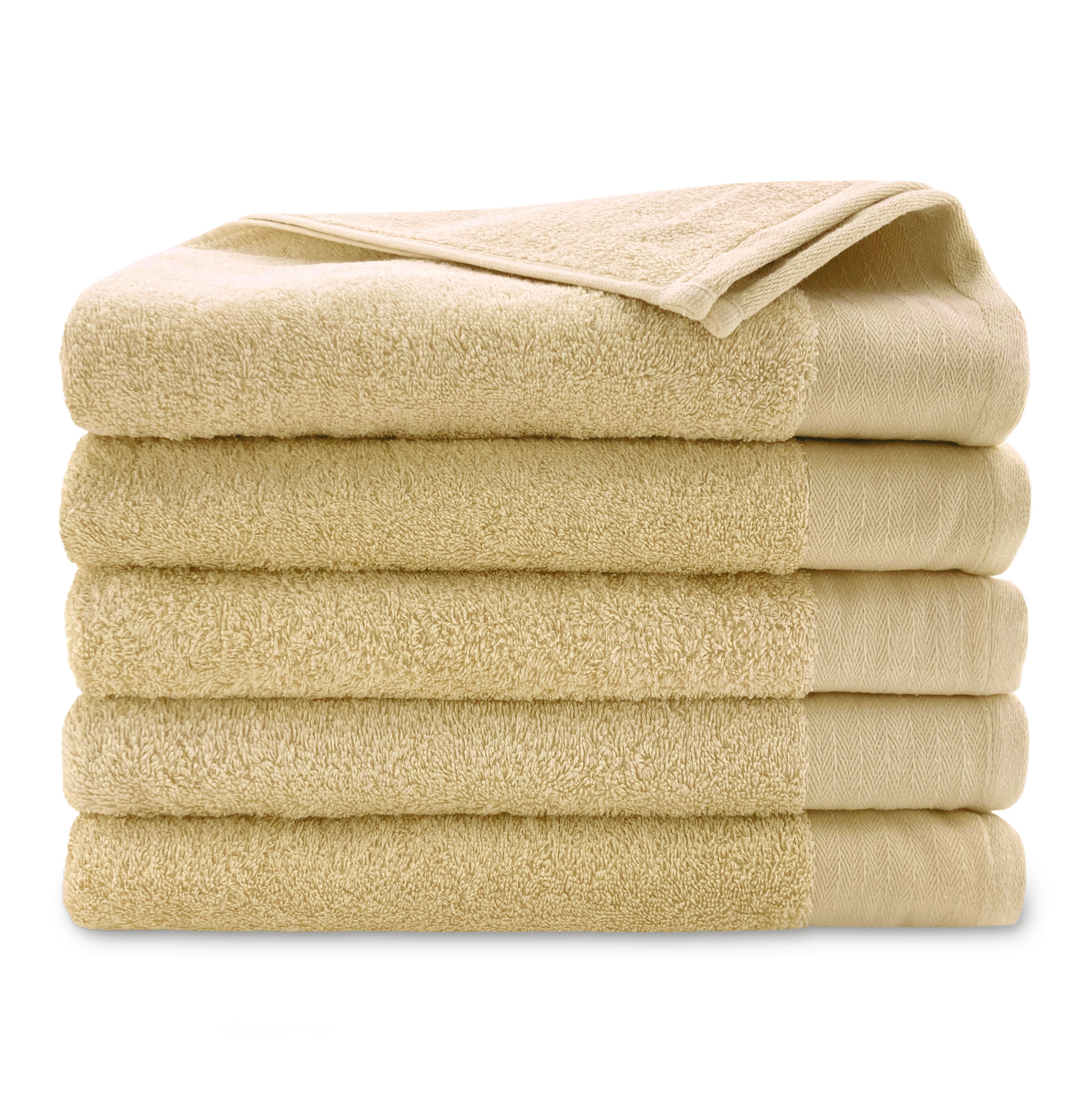 Set van 5 Walra badlakens soft cotton maisgeel 70x140 cm