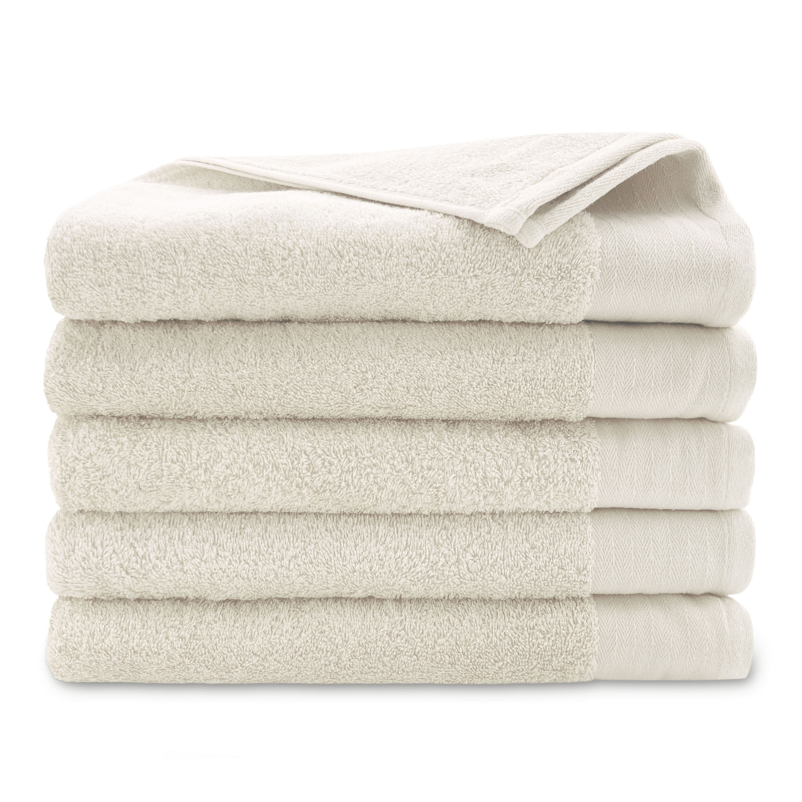 Set van 5 Walra badlakens soft cotton kiezel grijs (beige) 70x140 cm