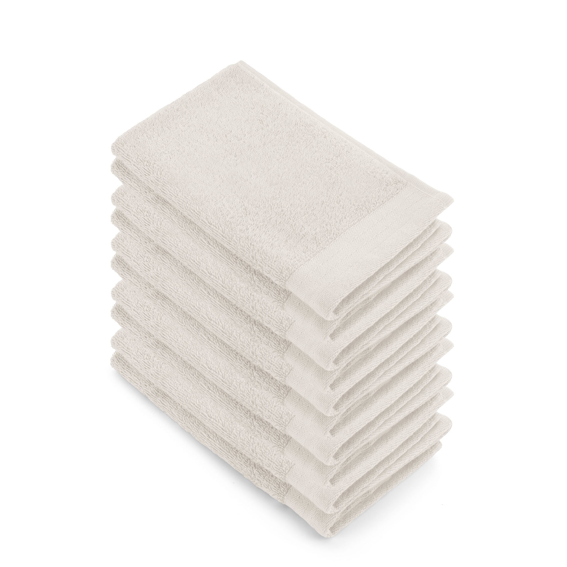 Set van 5 x 2 Walra gastendoeken soft cotton kiezen grijs (beige) 30x50 cm