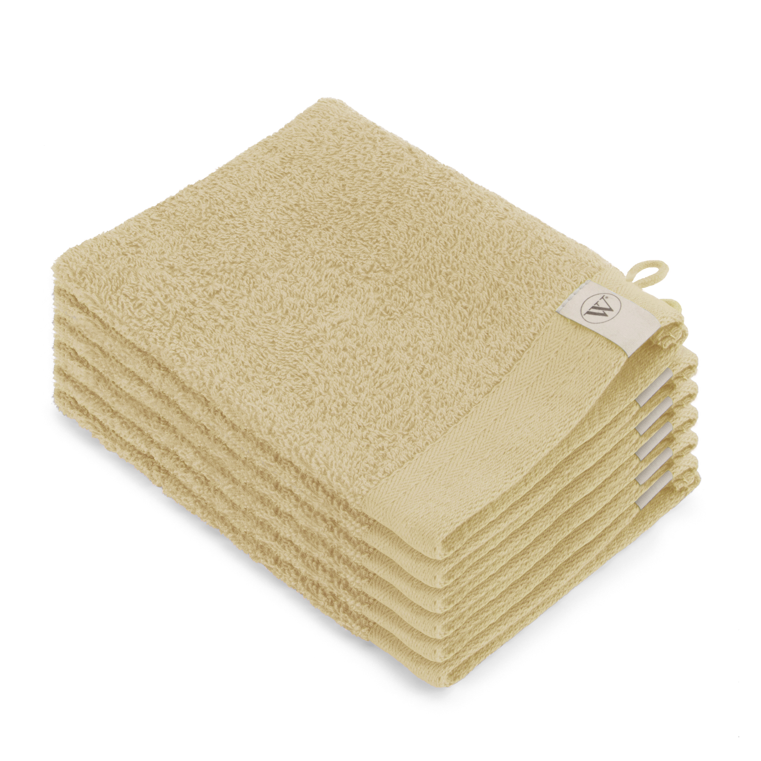 Set van 3 x 2 Walra washandjes soft cotton maisgeel