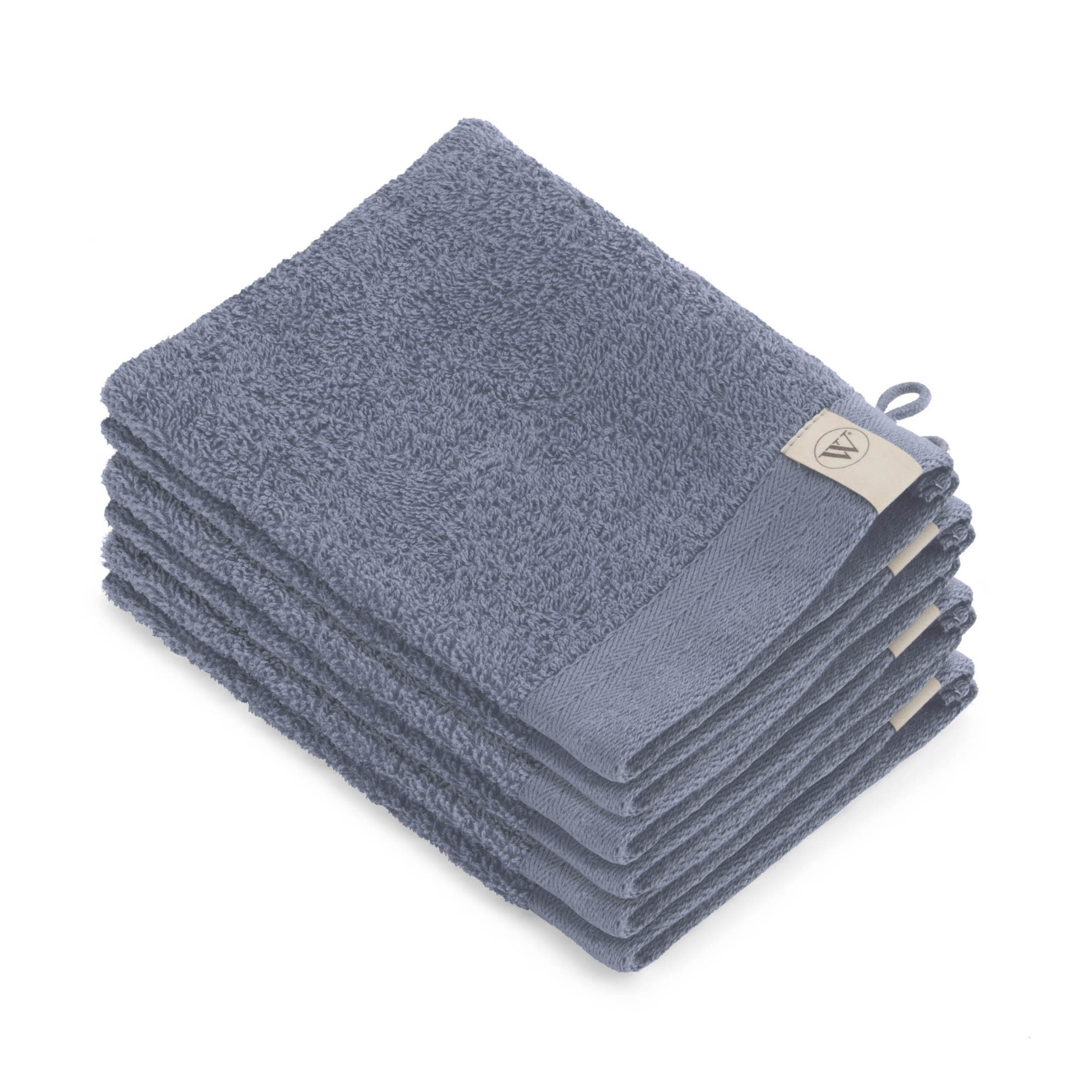 Set van 3 x 2 Walra washandjes soft cotton indigo