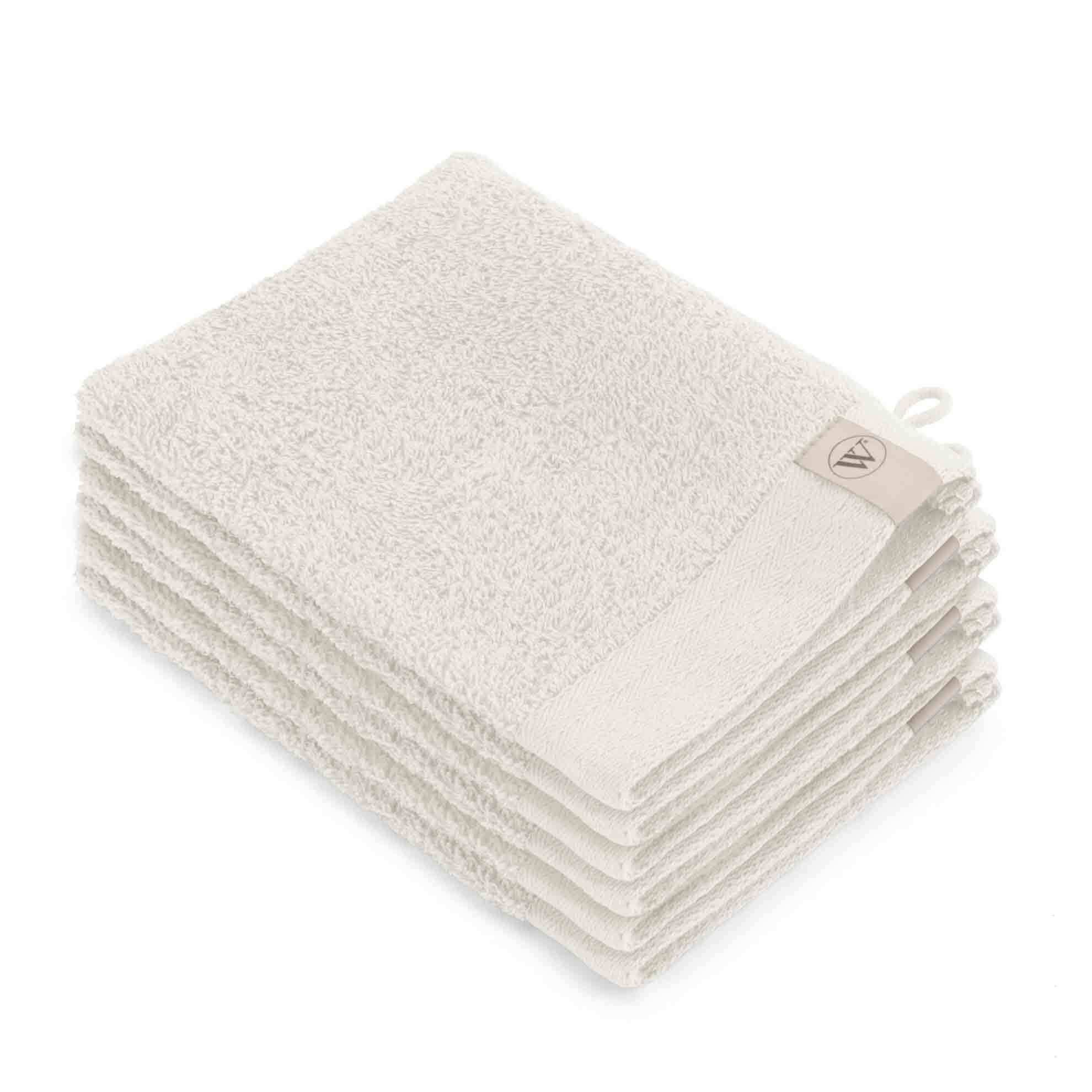 Set van 3 x 2 Walra washandjes soft cotton kiezel grijs (beige)