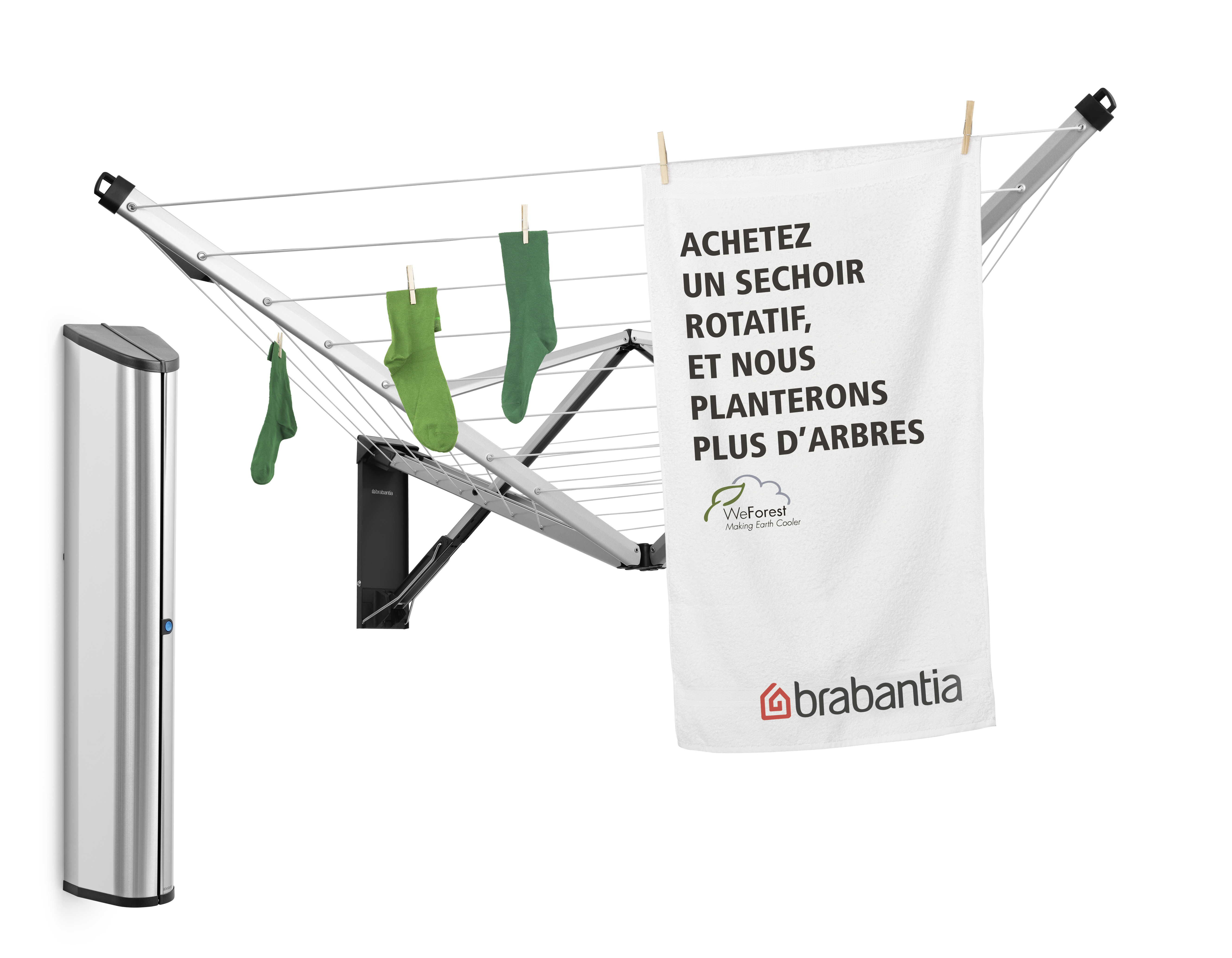 Brabantia wallfix wanddroger met opberg-/beschermbox 24 meter