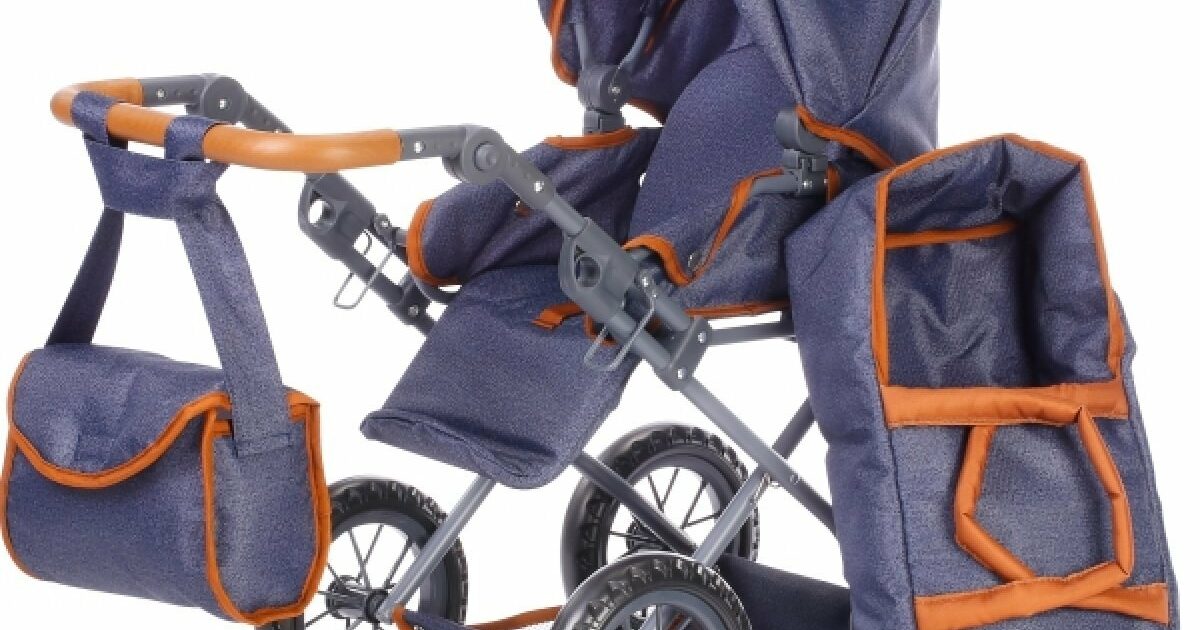Knorr toys 90930 - poppenwagen Boonk - donkerblauw, 59 x 42 x 80 cm