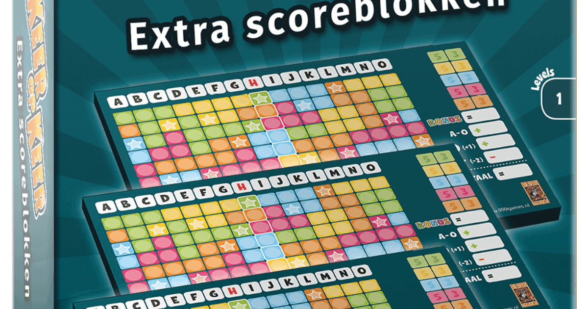 999 Games Keer op Keer Scoreblok 3 stuks Level 1 | Coppens Warenhuis