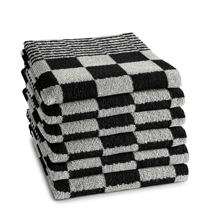 6x DDDDD keukendoek barbeque 50x55 cm zwart
