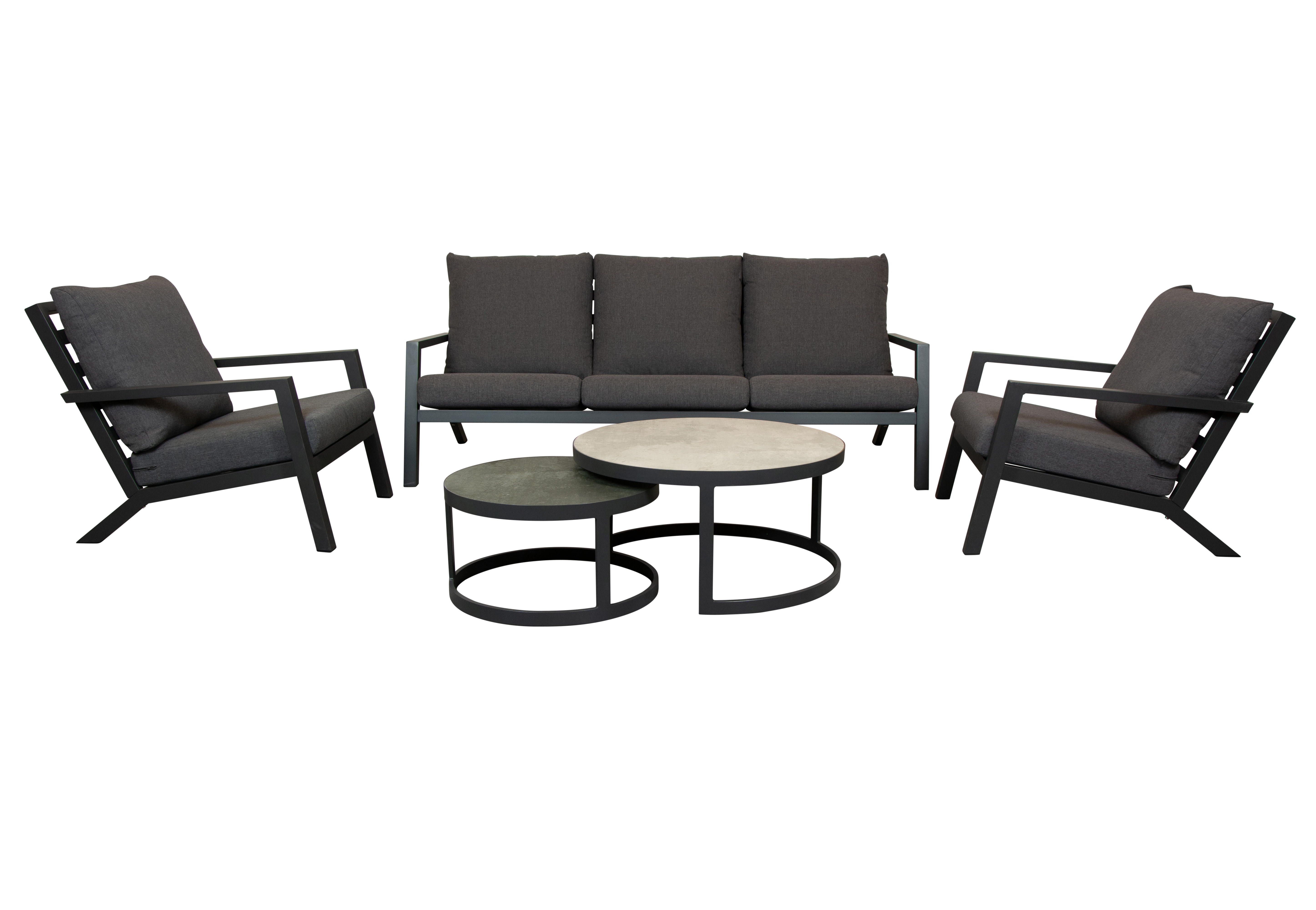 Qopps Atlanta loungeset 3-zits 2 loungestoelen met Sprog tafel set