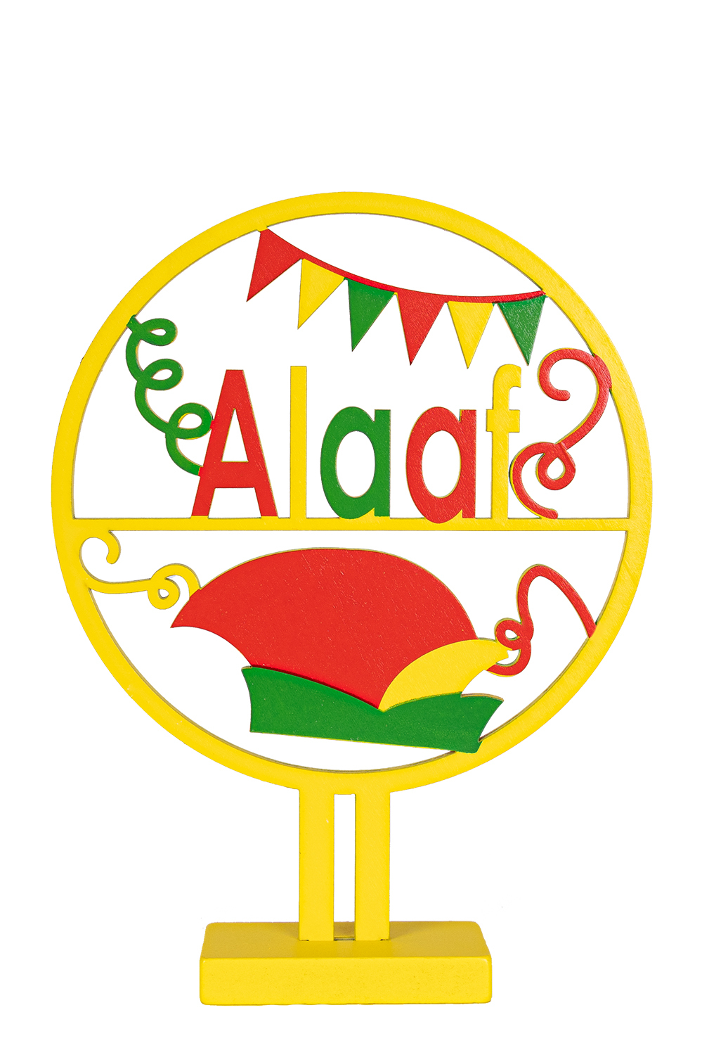 Houten cirkel met tekst alaaf 20 cm