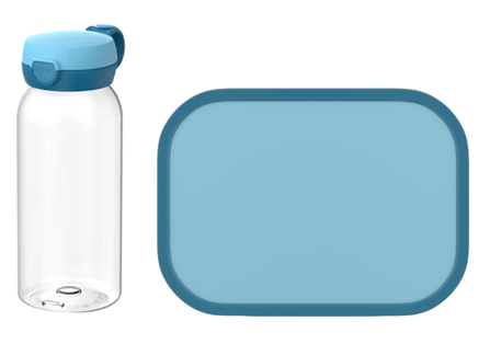 Mepal 2-delige lunchset campus cool blue lunchbox + drinkfles met flipdop