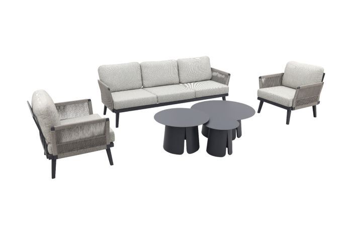 Qopps Elion Loungeset met 3 Okios koffietafeltjes