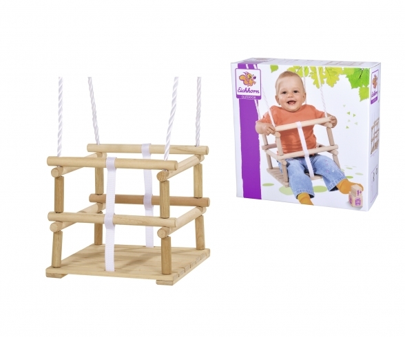 Buiten houten babyschommel