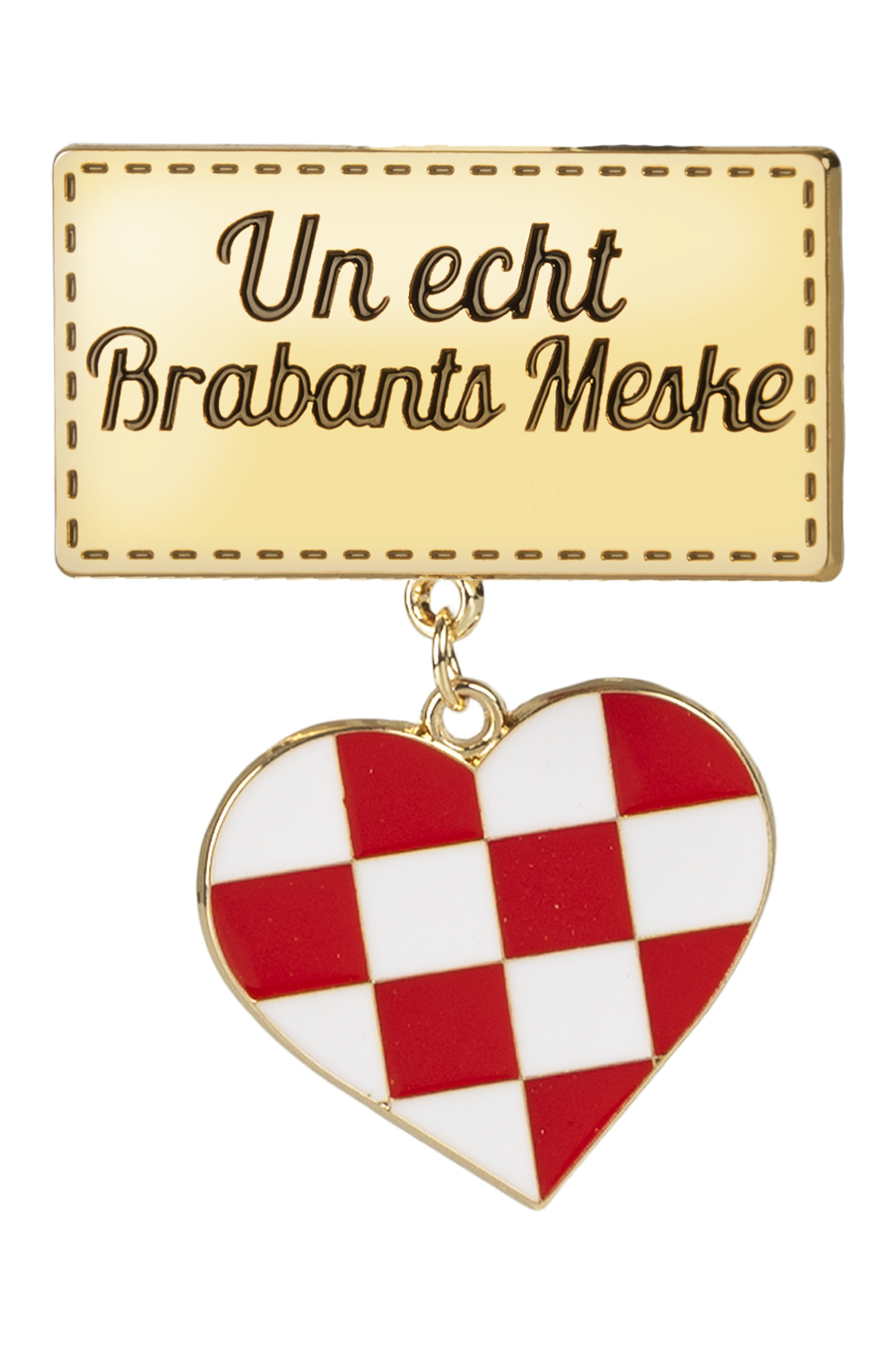 Badge/ broche rechthoek Un echt Brabants Meske
