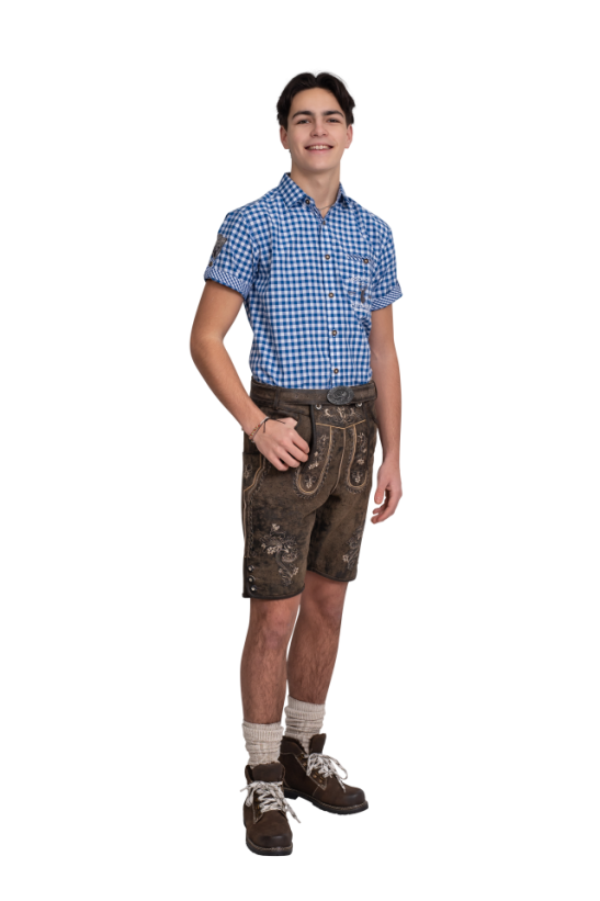 Antiek lederhose kort met riem